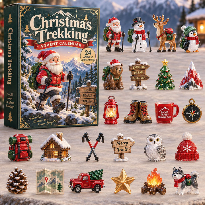 CHRISTMAS KICKOFF 40% OFF - Christmas Trekking Advent Calendar 2026 - 24-Day Festive Countdown, Acrylic Charms Blind Box - Gift For Trekking Lovers AC0NT266