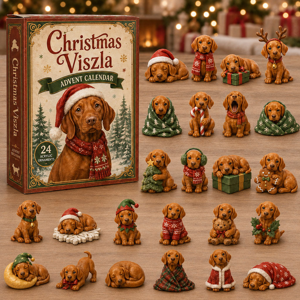 CHRISTMAS KICKOFF 40% OFF - Christmas Vizsla Advent Calendar 2026 - 24-Day Festive Countdown, Acrylic Charms Blind Box - Gift For Vizsla Lovers AC0NT171