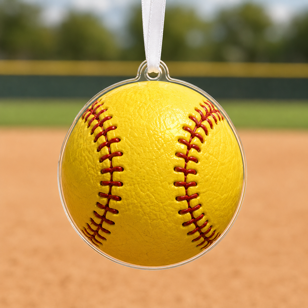 Classic Yellow Softball Mica Ornament NCU0HA030