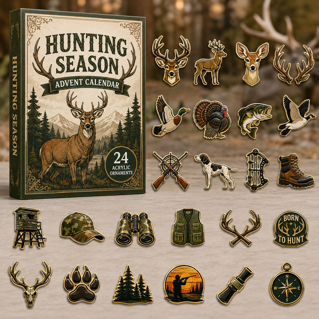 CHRISTMAS KICKOFF 40% OFF - Classic Deer Hunt Advent Calendar 2026 - 24-Day Festive Countdown, Acrylic Charms Blind Box - Gift For Hunting Lovers