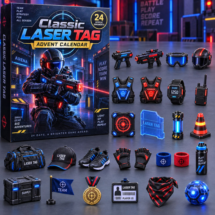 CHRISTMAS KICKOFF 40% OFF - Classic Laser Tag Advent Calendar 2026 - 24-Day Festive Countdown, Acrylic Charms Blind Box - Gift For Laser Tag Lovers AC0NT352