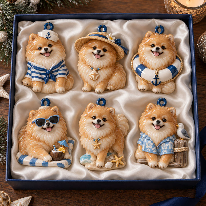 Coastal Pomeranian Acrylic Ornament Gift Set NCU0HT283