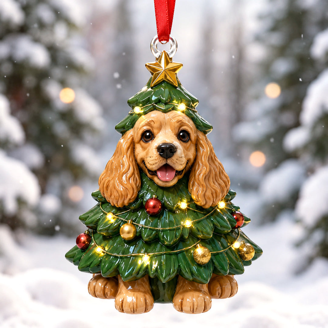 Cocker Spaniel Christmas Tree Mica Ornament NCU0HT059