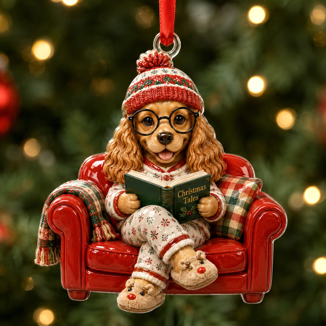 Cocker Spaniel Cozy Night Mica Ornament NCU0HT056
