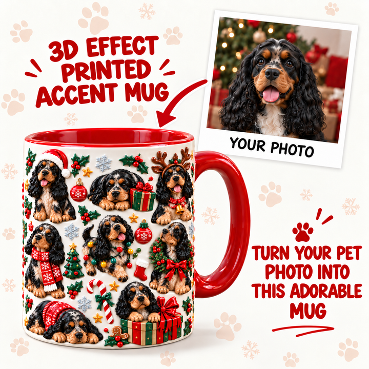 Cocker Spaniel Personalized 3D Effect Printed Accent Mug UPL0TM006