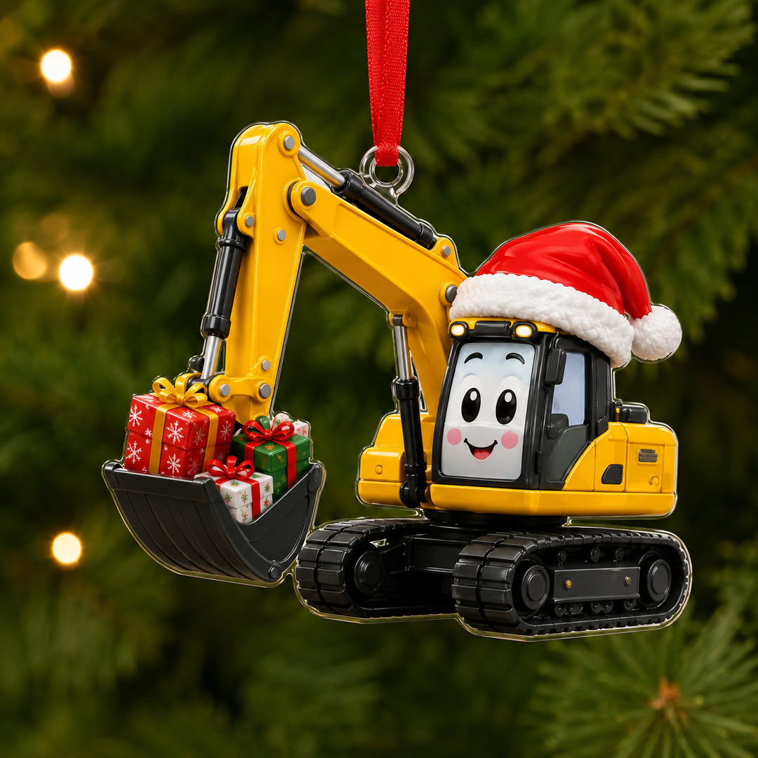 Construction Vehicle Presents Mica Ornament NCU0HT044