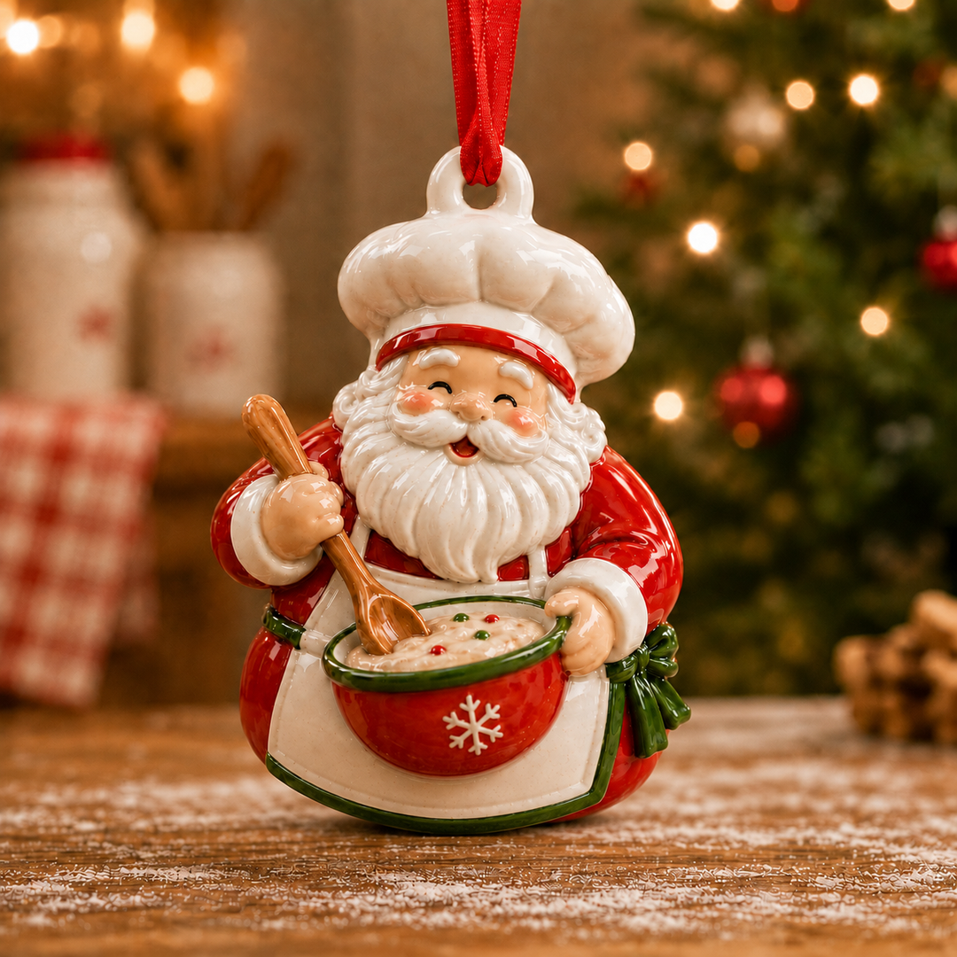 Cooking Santa Mica Ornament NCU0TM095