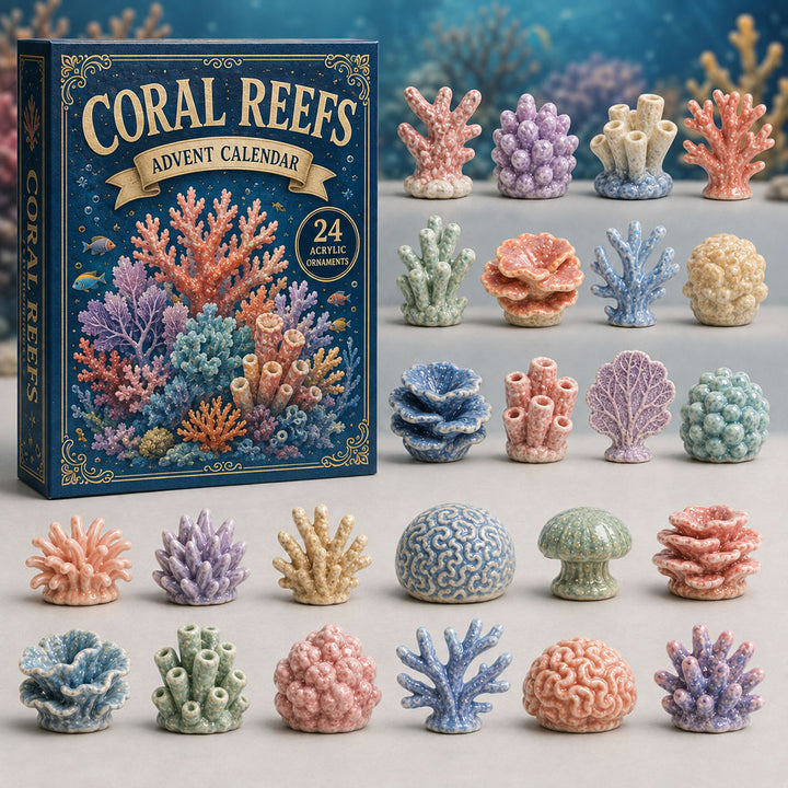 CHRISMAST KICKOFF 40% OFF - Coral Reefs World Advent Calendar 2026 - 24-Day Festive Countdown, Acrylic Charms Blind Box - Gift For Fish Lovers AC0TM156