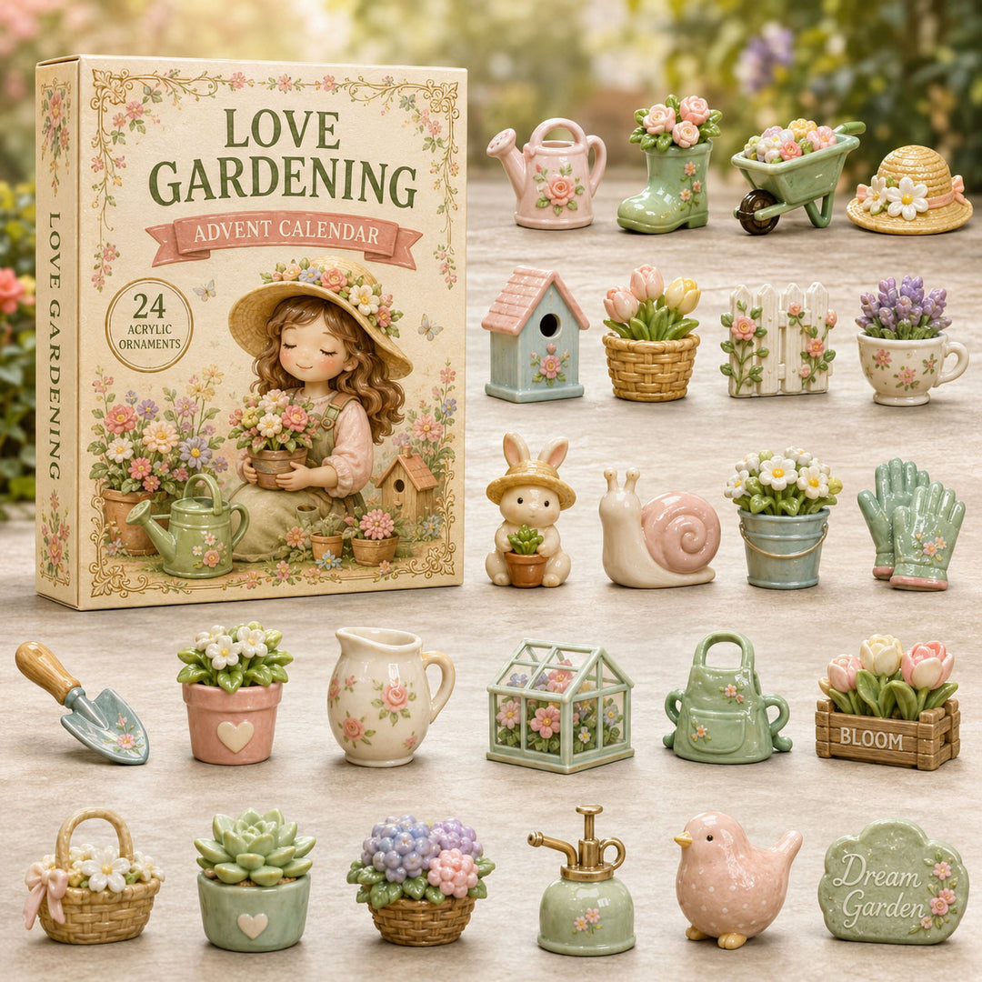 CHRISTMAS KICKOFF 40% OFF - Cottage Garden Advent Calendar 2026 - 24-Day Festive Countdown, Acrylic Charms Blind Box - Gift For Gardening Lovers