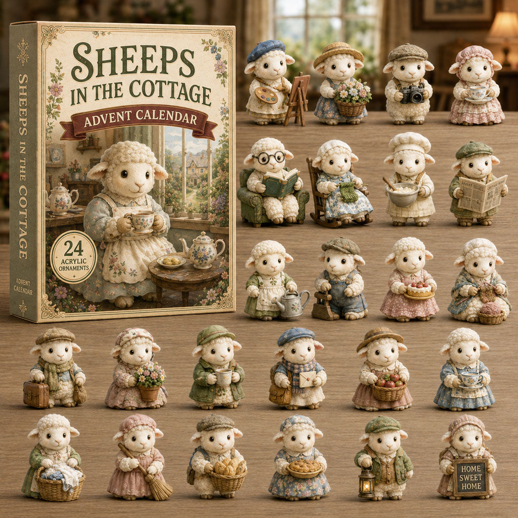 CHRISMAST KICKOFF 40% OFF - Cottage Sheep Life Advent Calendar 2026 - 24-Day Festive Countdown, Acrylic Charms Blind Box - Gift For Sheep Lovers AC0TM162