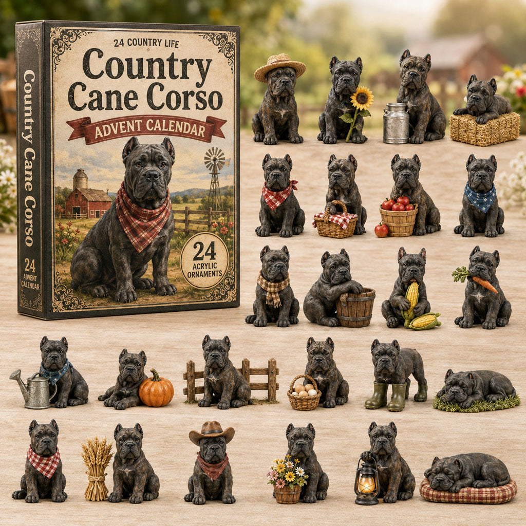 CHRISTMAS KICKOFF 40% OFF - Country Cane Corso Advent Calendar 2026 - 24-Day Festive Countdown, Acrylic Charms Blind Box - Gift For Cane Corso Lovers AC0NT239