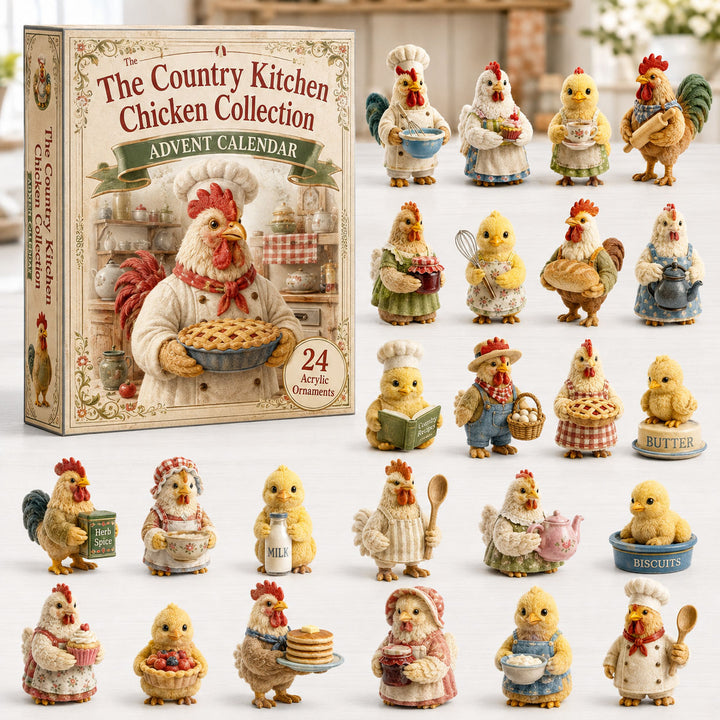 CHRISTMAS KICKOFF 40% OFF - Country Kitchen Advent Calendar 2026 - 24-Day Festive Countdown, Acrylic Charms Blind Box - Gift For Farmhouse Lovers