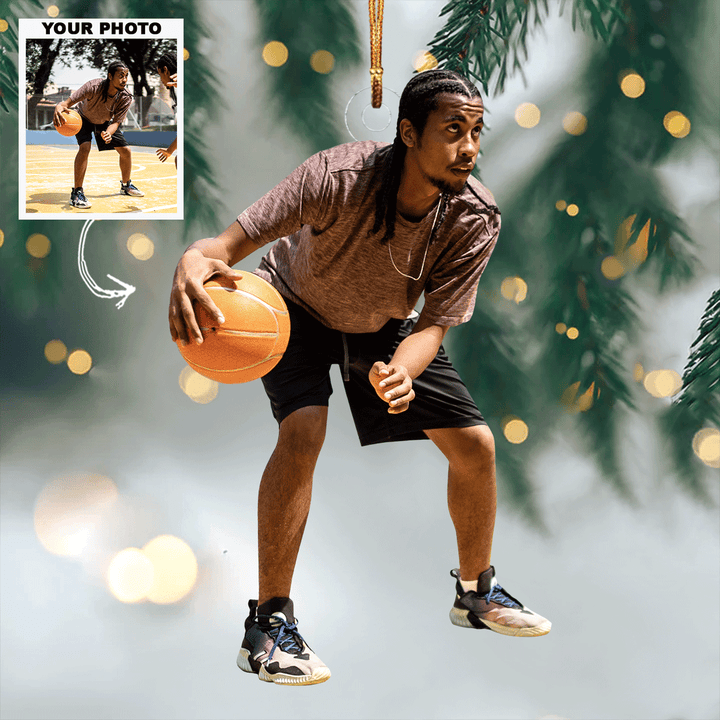 Court Duel - Personalized Photo Mica Ornament - Gift For Baseketball Lover, Sport Lover, Family Member