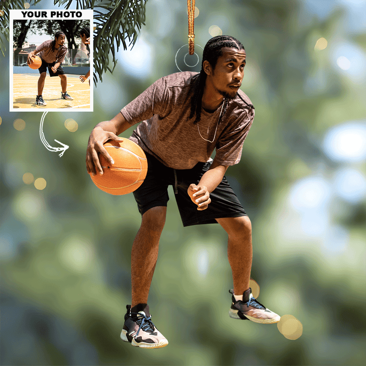 Court Duel - Personalized Photo Mica Ornament - Gift For Baseketball Lover, Sport Lover, Family Member