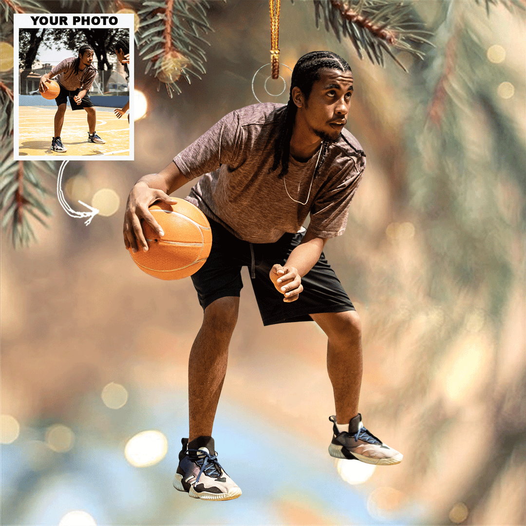 Court Duel - Personalized Photo Mica Ornament - Gift For Baseketball Lover, Sport Lover, Family Member