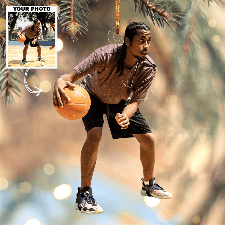 Court Duel - Personalized Photo Mica Ornament - Gift For Baseketball Lover, Sport Lover, Family Member