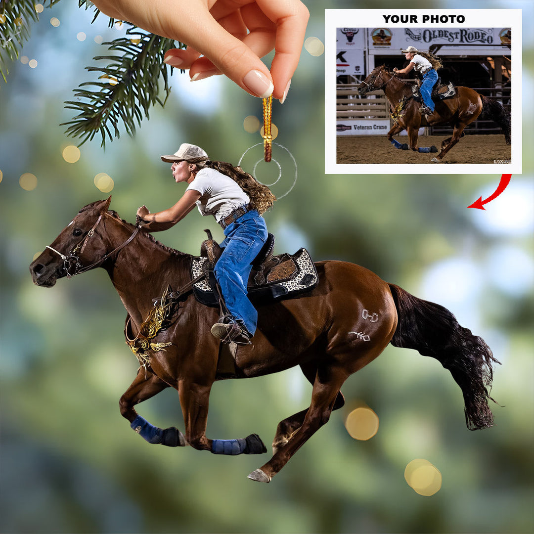 Cowgirl Rodeo Queen - Personalized Photo Mica Ornament - Christmas Gift For Rodeo Lovers