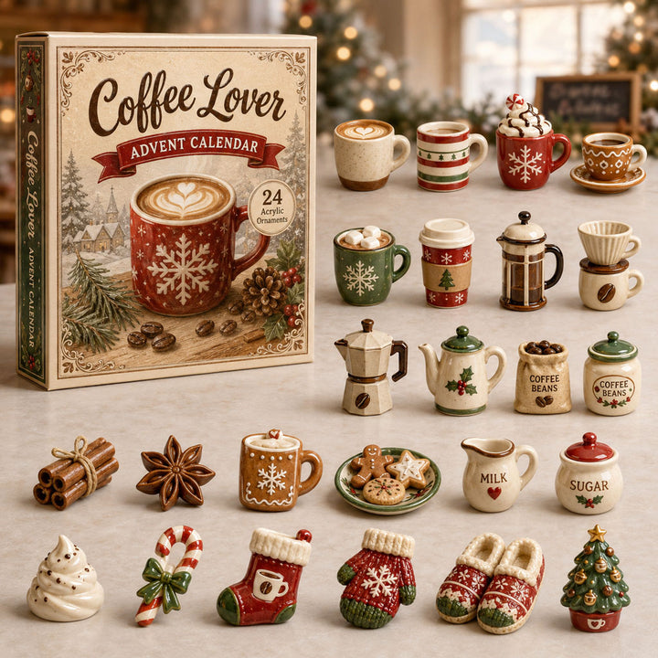 CHRISMAST KICKOFF 40% OFF - Cozy Coffee Lover Advent Calendar 2026 - 24-Day Festive Countdown, Acrylic Charms Blind Box - Gift For Coffee Lovers AC0TH157