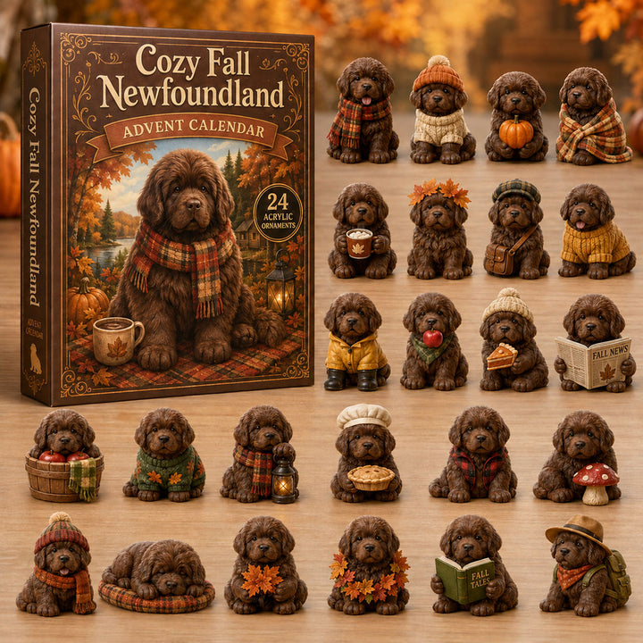 FALL KICKOFF 40% OFF - Cozy Fall Newfoundland Advent Calendar 2026 - 24-Day Festive Countdown, Acrylic Charms Blind Box - Gift For Newfoundland Lovers AC0NT152