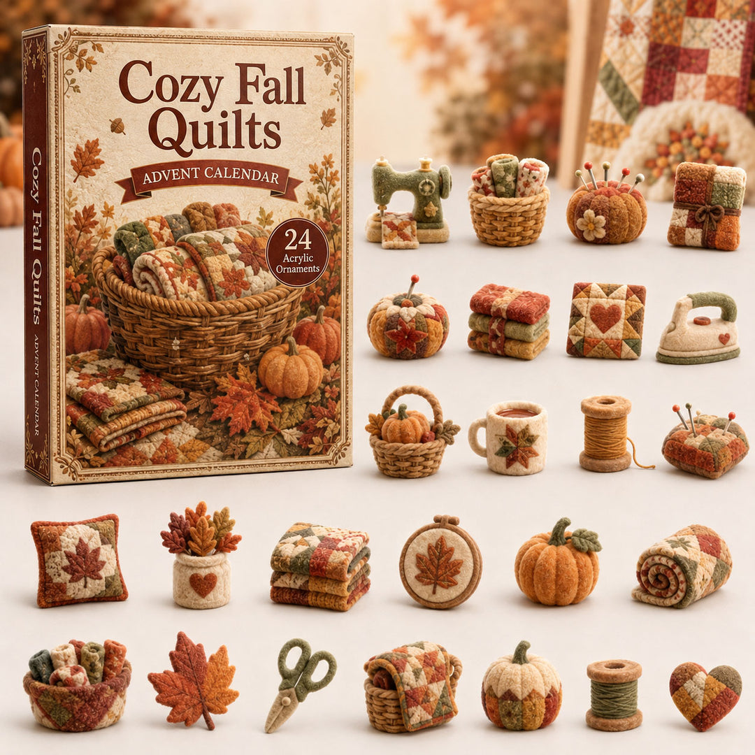 CHRISTMAS KICKOFF 40% OFF - Cozy Fall Quilting Advent Calendar 2026 - 24-Day Festive Countdown, Acrylic Charms Blind Box - Gift For Quilting Collectors