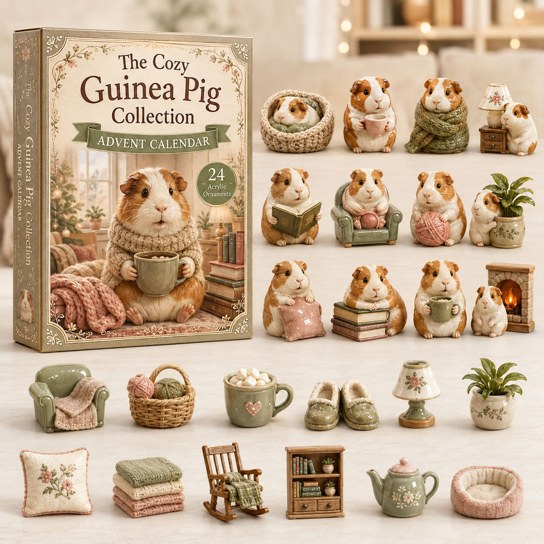 CHRISTMAS KICKOFF 40% OFF - Cozy Guinea Pig Advent Calendar 2026 - 24-Day Festive Countdown, Acrylic Charms Blind Box - Gift For Guinea Pig Lovers