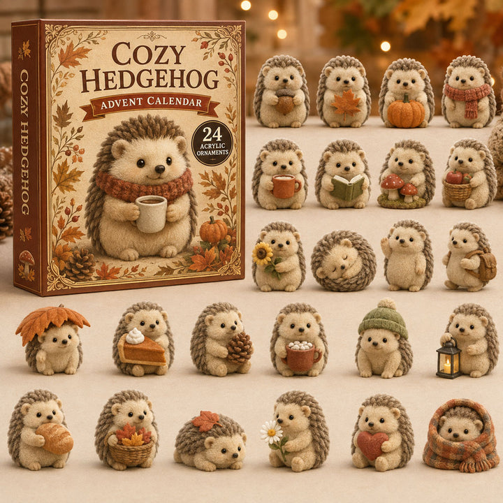 FALL KICKOFF 40% OFF - Cozy Hedgehog Advent Calendar 2026 - 24-Day Festive Countdown, Acrylic Charms Blind Box - Gift For Hedgehog Lovers AC0TM135