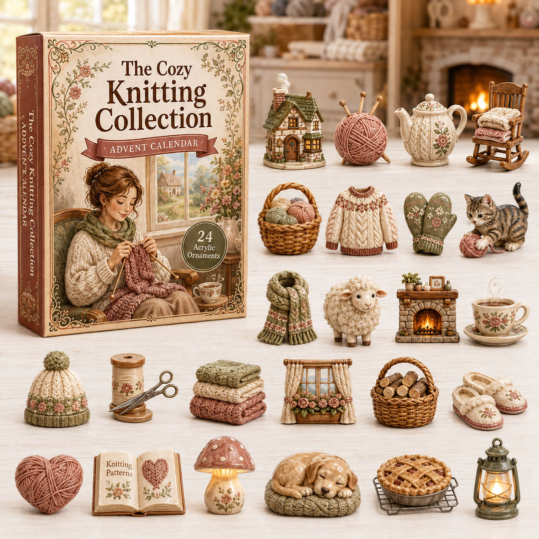 CHRISTMAS KICKOFF 40% OFF - Cozy Knits Advent Calendar 2026 - 24-Day Festive Countdown, Acrylic Charms Blind Box - Gift For Knitting Lovers