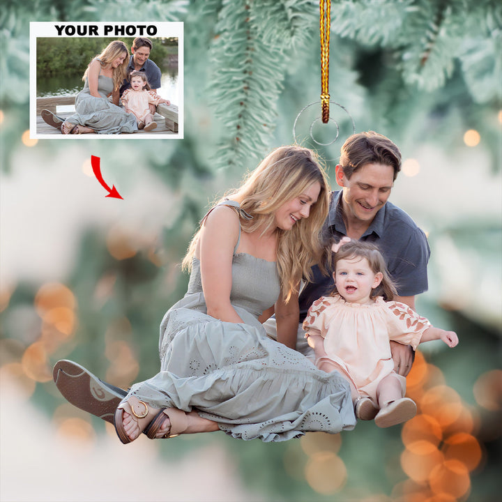 Cozy Moments Endless Love - Personalized Photo Mica Ornament - Christmas Gift For Family Members