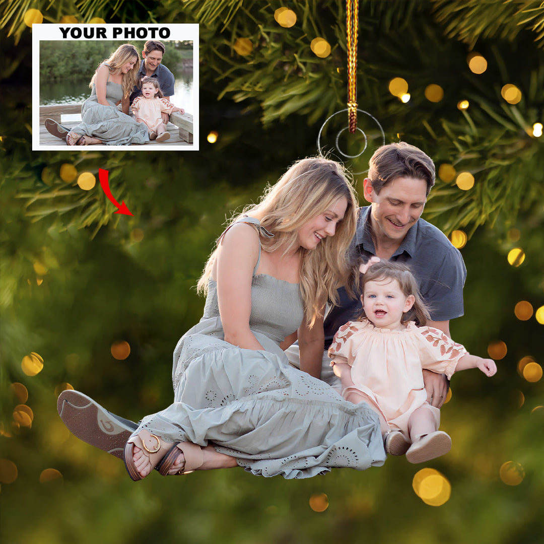 Cozy Moments Endless Love - Personalized Photo Mica Ornament - Christmas Gift For Family Members