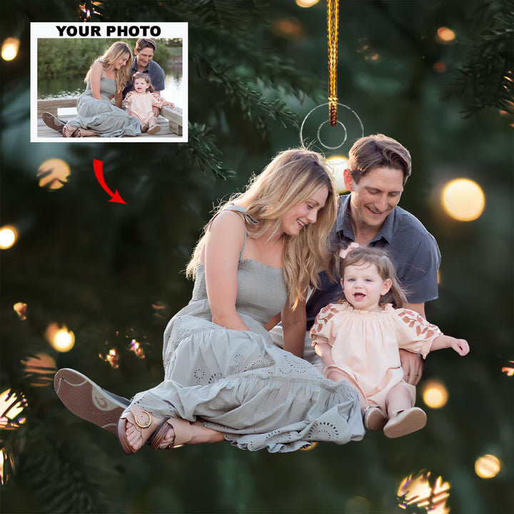 Cozy Moments Endless Love - Personalized Photo Mica Ornament - Christmas Gift For Family Members