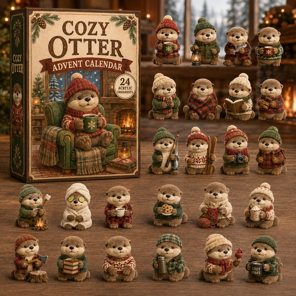 CHRISTMAS KICKOFF 40% OFF - Cozy Otter Advent Calendar 2026 - 24-Day Festive Countdown, Acrylic Charms Blind Box - Gift For Otter Lovers AC0TM145