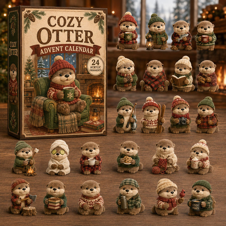 CHRISTMAS KICKOFF 40% OFF - Cozy Otter Advent Calendar 2026 - 24-Day Festive Countdown, Acrylic Charms Blind Box - Gift For Otter Lovers AC0TM145