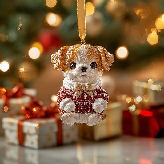 Cozy Puppy Smile Mica Ornament NCU0DH078