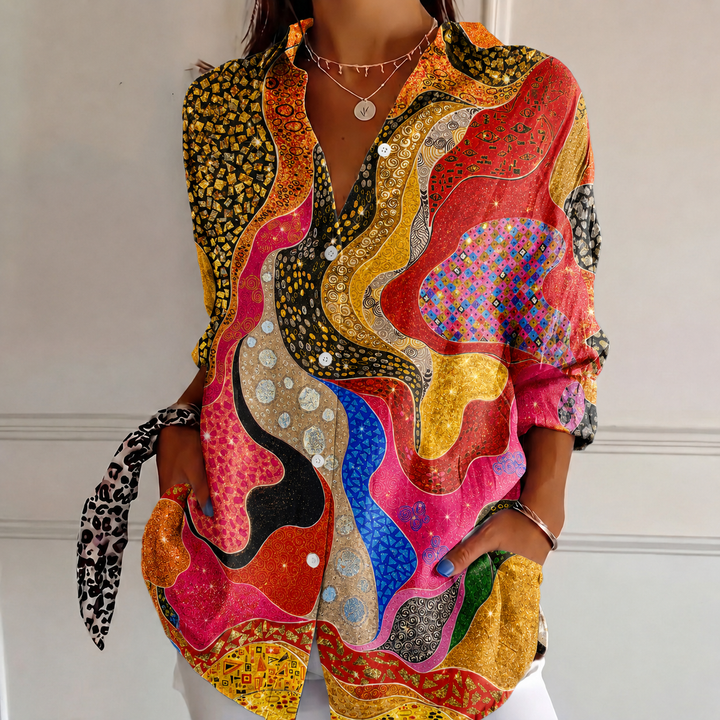 Crimson Mosaic Women's Plus Size Casual Shirt Long Sleeve NCU0PT177