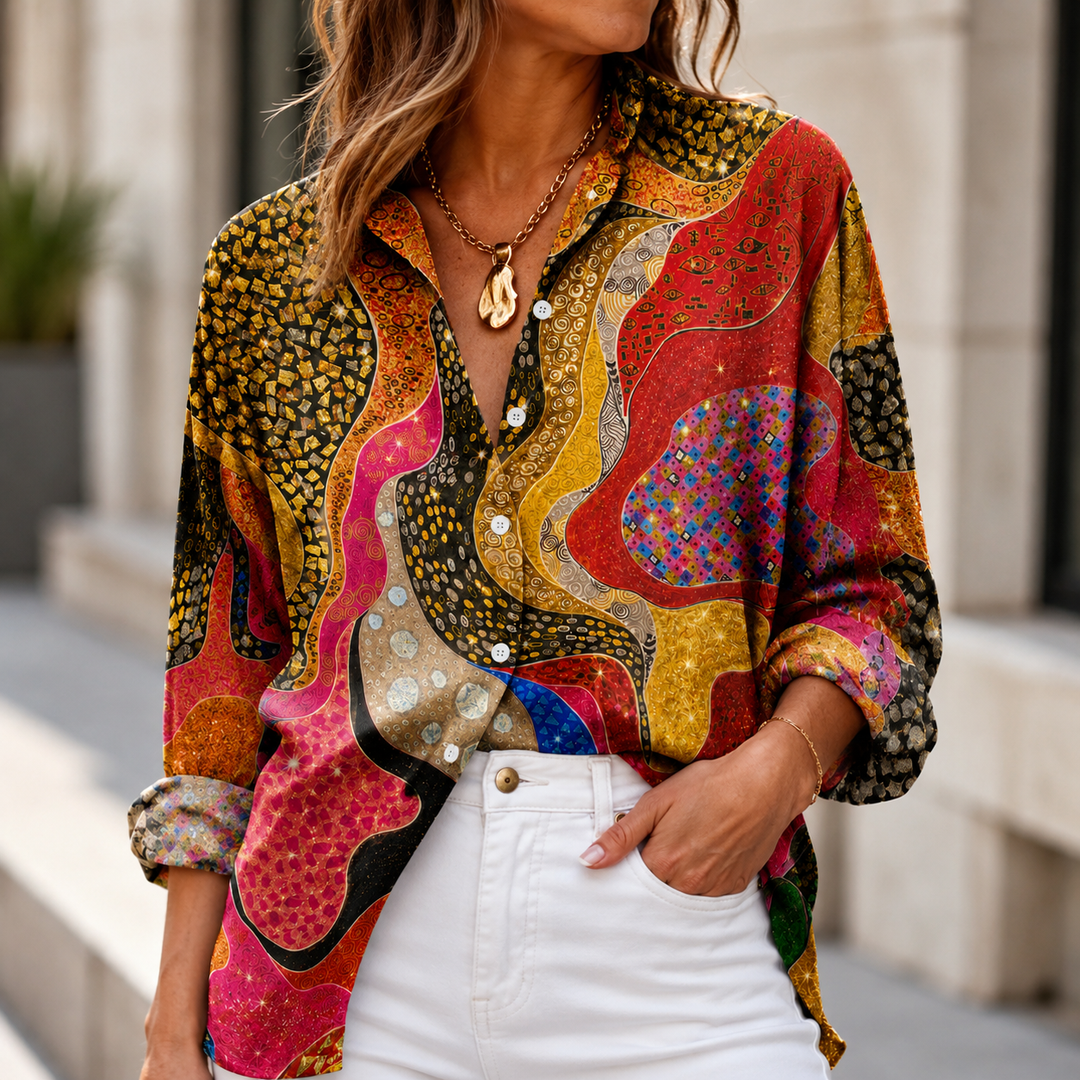 Crimson Mosaic Women's Plus Size Casual Shirt Long Sleeve NCU0PT177