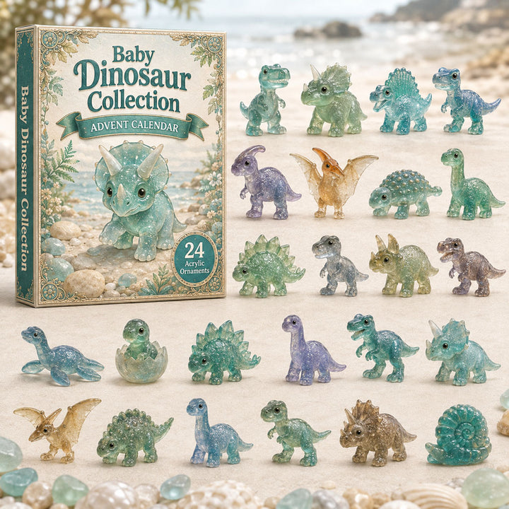 CHRISMAST KICKOFF 40% OFF - Crystal Baby Dinosaur Advent Calendar 2026 - 24-Day Festive Countdown, Acrylic Charms Blind Box - Gift For Dinosaur Lovers AC0TH069