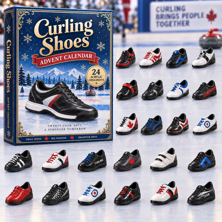CHRISTMAS KICKOFF 40% OFF - Curling Shoes Advent Calendar 2026 - 24-Day Festive Countdown, Acrylic Charms Blind Box - Gift For Curling Lovers AC0NT305