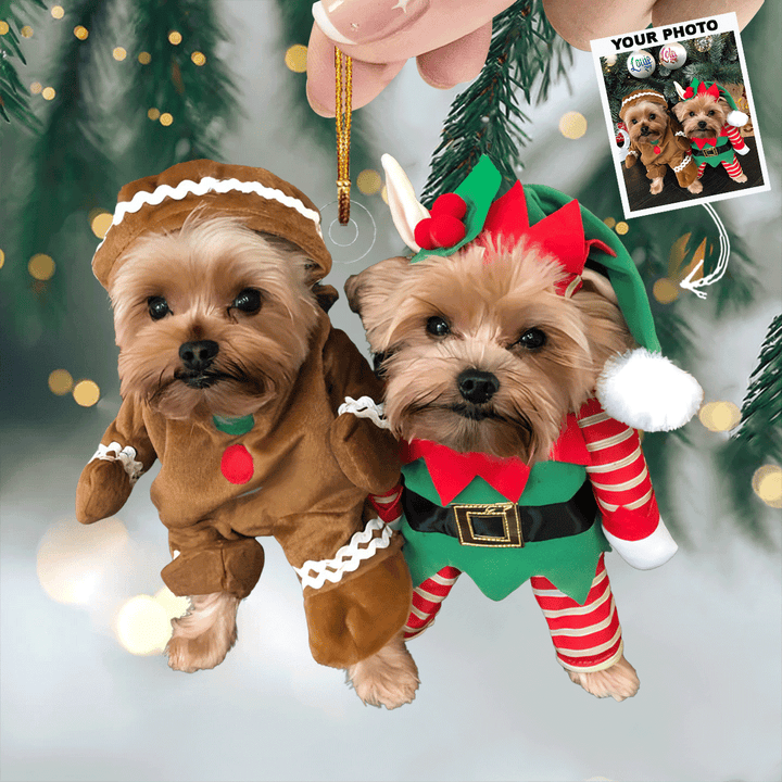 Cute Duo - Personalized Photo Mica Ornament - Gift For Dog Lovers, Pet Lovers, Dog Mom, Dog Dad