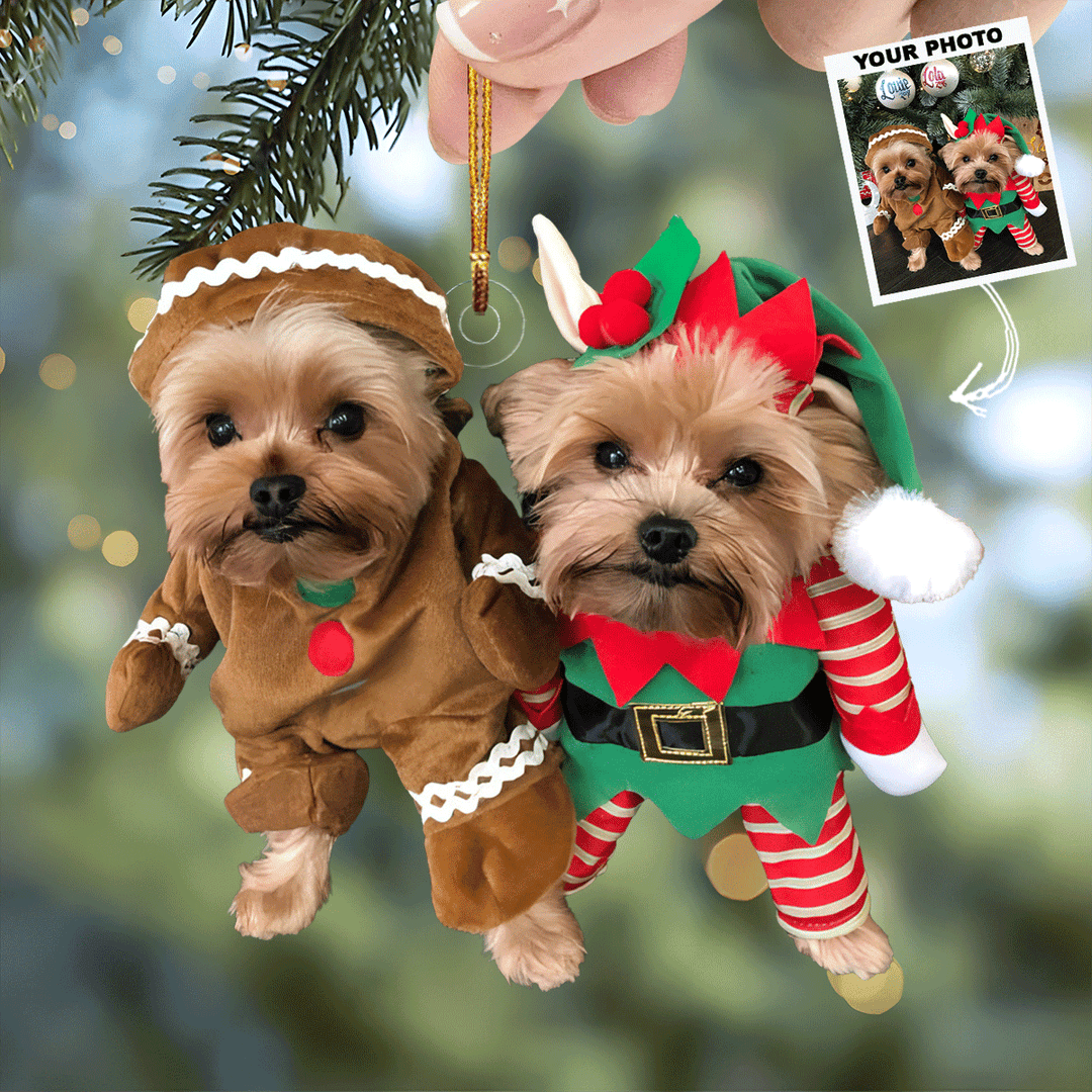 Cute Duo - Personalized Photo Mica Ornament - Gift For Dog Lovers, Pet Lovers, Dog Mom, Dog Dad