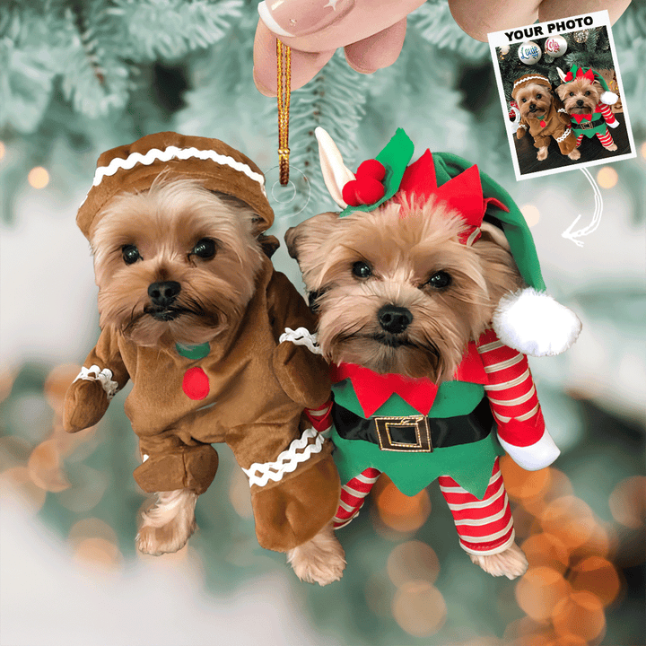 Cute Duo - Personalized Photo Mica Ornament - Gift For Dog Lovers, Pet Lovers, Dog Mom, Dog Dad