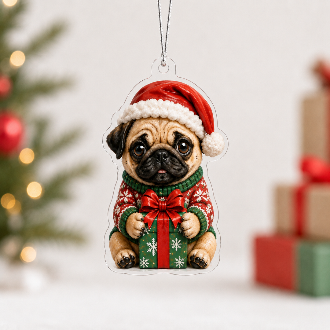Cute Pug Mica Ornament NCU0NT092