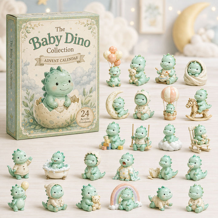 CHRISMAST KICKOFF 40% OFF - Cute Baby Dino Advent Calendar 2026 - 24-Day Festive Countdown, Acrylic Charms Blind Box - Gift For Dinosaur Lovers AC0TH066