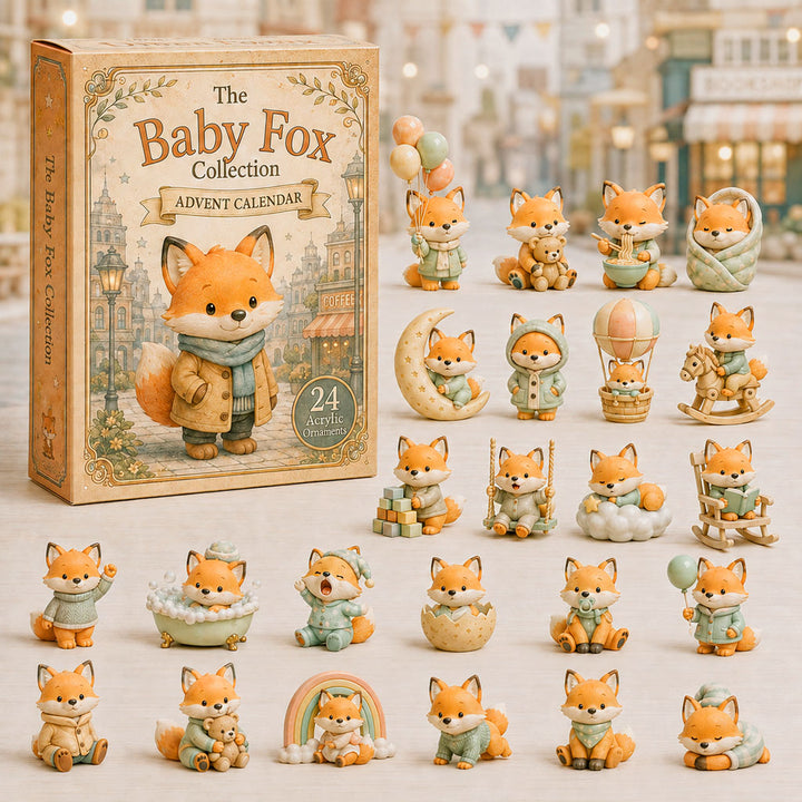 CHRISMAST KICKOFF 40% OFF - Cute Baby Fox Advent Calendar 2026 - 24-Day Festive Countdown, Acrylic Charms Blind Box - Gift For Fox Lovers AC0TH074
