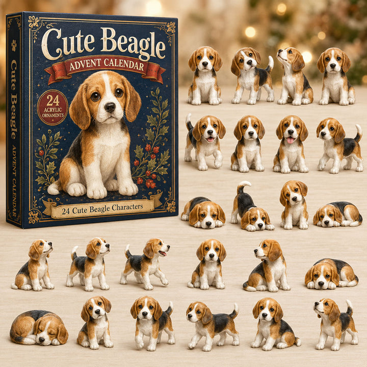 CHRISTMAS KICKOFF 40% OFF - Cute Beagle Advent Calendar 2026 - 24-Day Festive Countdown, Acrylic Charms Blind Box - Gift For Dog Lovers AC0NT124