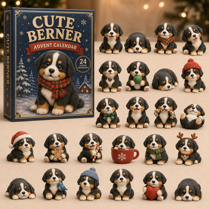 CHRISTMAS KICKOFF 40% OFF - Cute Berner Winter Advent Calendar 2026 - 24-Day Festive Countdown, Acrylic Charms Blind Box - Gift For Bernese Lovers AC0TM173