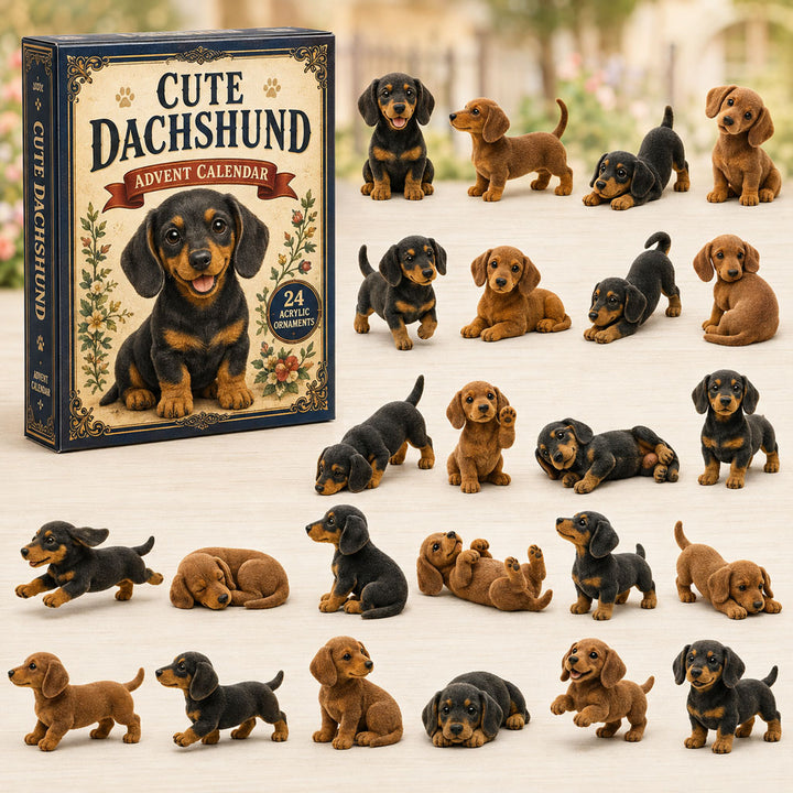 CHRISTMAS KICKOFF 40% OFF - Cute Dachshund Advent Calendar 2026 - 24-Day Festive Countdown, Acrylic Charms Blind Box - Gift For Dog Lovers AC0TM235