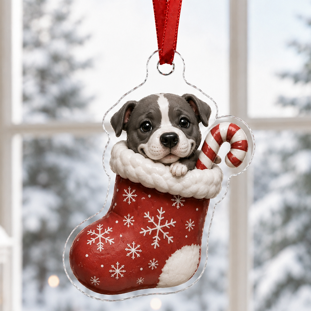 Cute Pitbull Adorable Mica Ornament NCU0NT001