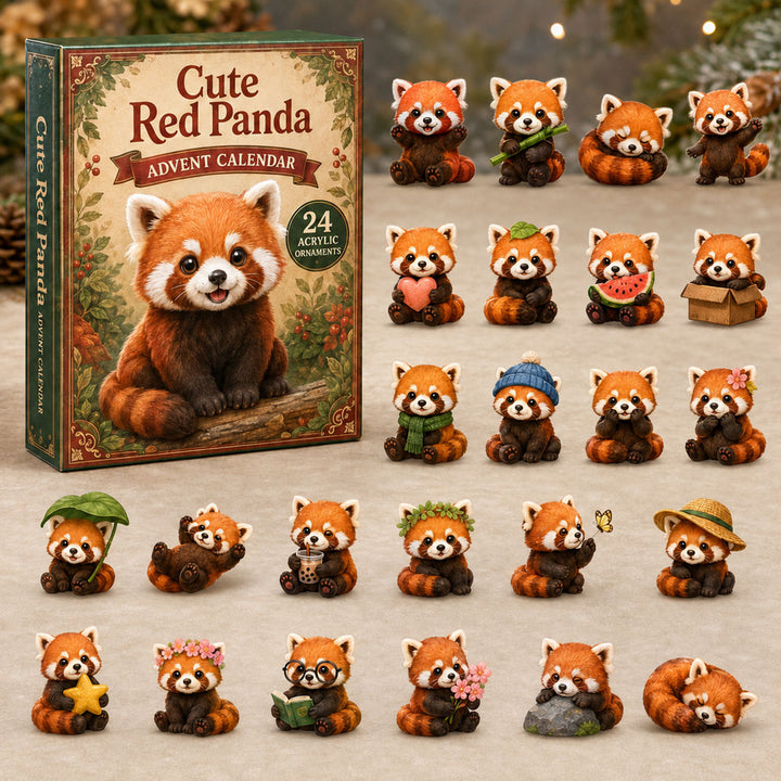 CHRISTMAS KICKOFF 40% OFF - Cute Red Panda Advent Calendar 2026 - 24-Day Festive Countdown, Acrylic Charms Blind Box - Gift For Red Panda Lovers AC0NT183