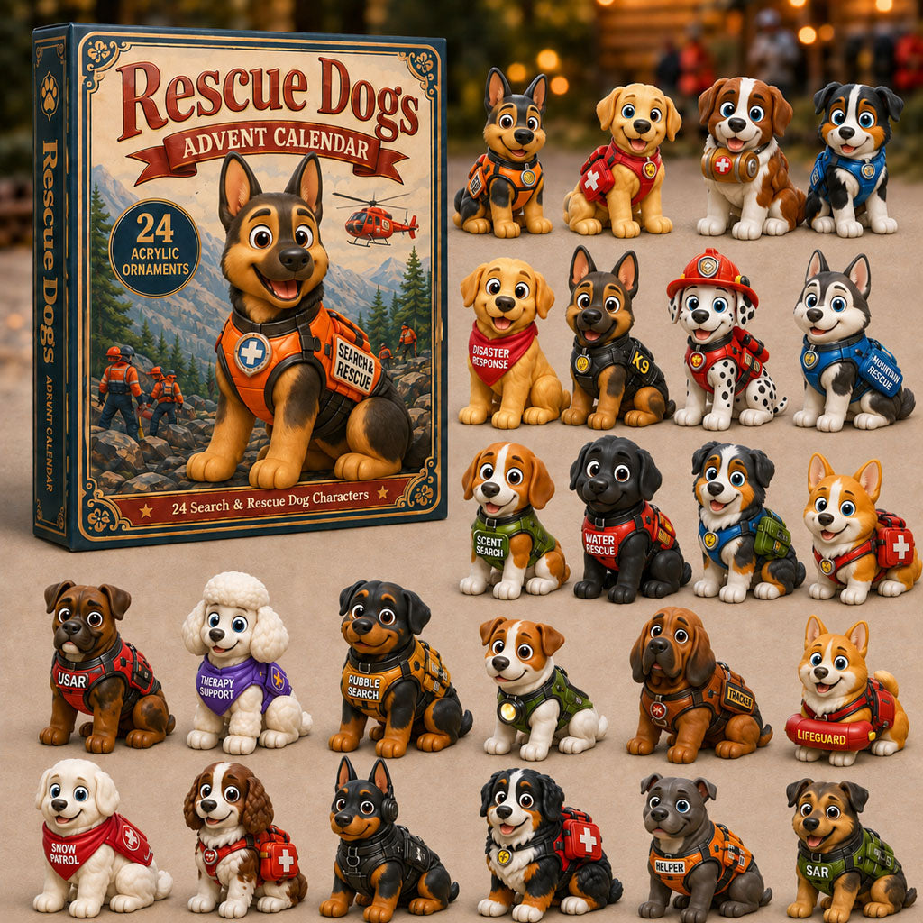 CHRISTMAS KICKOFF 40% OFF - Cute Rescue Dogs Advent Calendar 2026 - 24-Day Festive Countdown, Acrylic Charms Blind Box - Gift For Dog Lovers AC0NT042