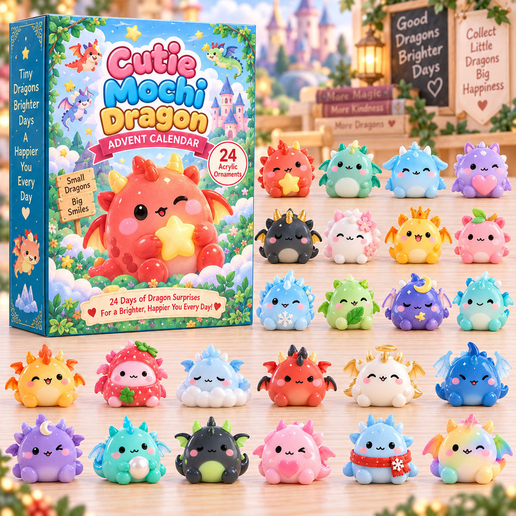 CHRISTMAS KICKOFF 40% OFF - Cutie Mochi Dragon Advent Calendar 2026 - 24-Day Festive Countdown, Acrylic Charms Blind Box - Gift For Kids AC0HA328